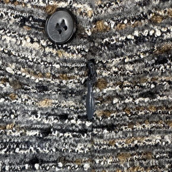 Donegal Ireland Wool Skirt Magee Gray Black Boucle' Satin Lined SZ 12 Irishwool - Picture 7 of 8